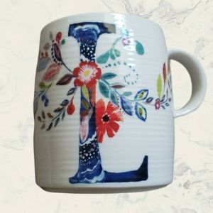 Anthropologie~Starla Halfmann~4" Coffee Mug~Initial~L